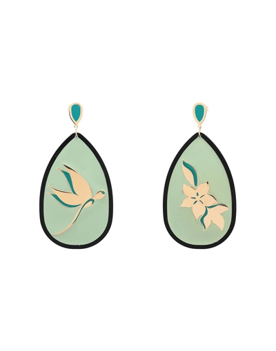 Anna E Alex Earrings In Light Green