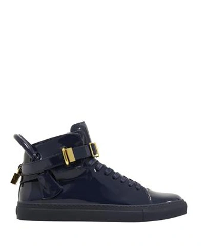 Buscemi 100mm Patent Leather High-top Sneaker, Blue