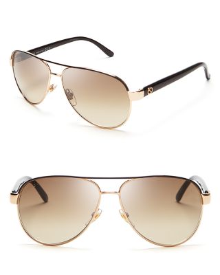 Gucci Aviator Sunglasses, 58mm In Brown | ModeSens