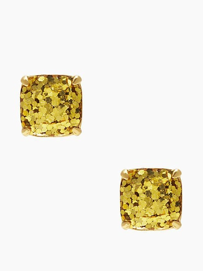 Kate Spade Small Square Studs In Gold Glitter