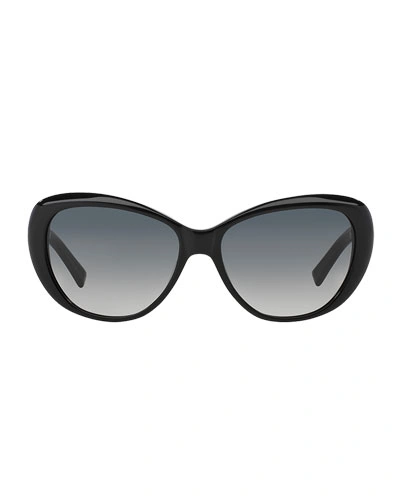 Tory Burch Round Gradient Sunglasses In Black