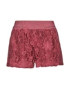 Happiness Woman Shorts & Bermuda Shorts Burgundy Size S Cotton, Elastane, Polyester In Red