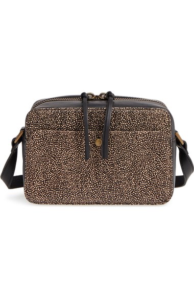 Madewell Genuine Calf Hair & Leather Camera Bag In Dark Spotted ...