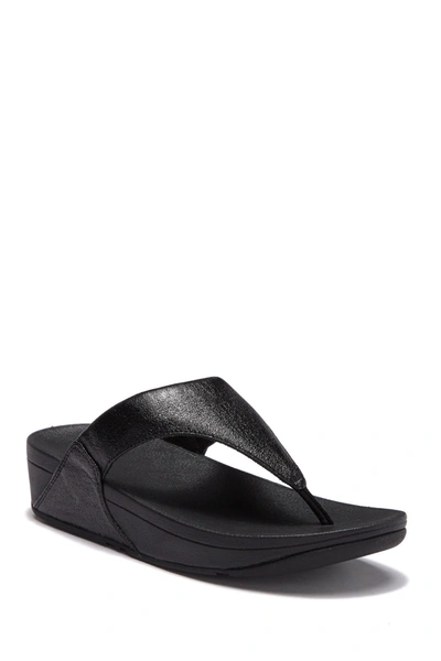 Fitflop Lulu Molten Platform Thong Sandals In Black