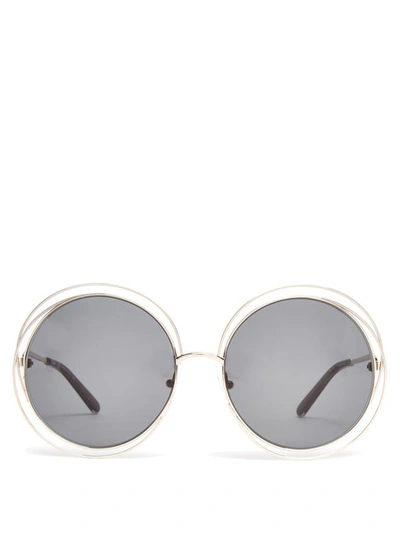 Chloé Women's Carlina Round Oversized Sunglasses, 62mm In Gold/gray Gradient