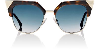 Fendi Iridia Mirrored Cat-eye Sunglasses, Brown Light In Havana Gold ...