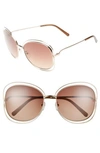 Chloé Women's Carlina Oversized Round Sunglasses, 60mm In Rose Gold