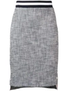 Thom Browne Textured Tweed Pencil Skirt In Blue