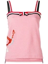 Thom Browne Sequin Icon Bow Tie Camisole In Pink
