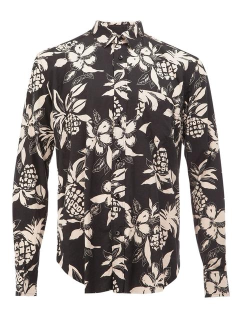 saint laurent hibiscus shirt