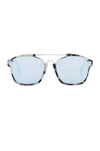 Dior Women's Abstract Square Mirrored Sunglasses, 58mm In Havana/blue Mirror