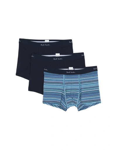 Paul Smith 3 Branded Elastic Boxers Set In Blue