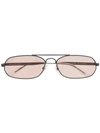 Balenciaga Women's Brow Bar Rectangular Sunglasses, 61mm In Gunmetal/brown