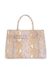 Nancy Gonzalez Classic Python Large Tote In Lilac Beige