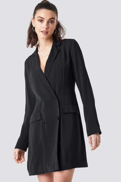 Na-kd Double Breasted Blazer Dress - Black