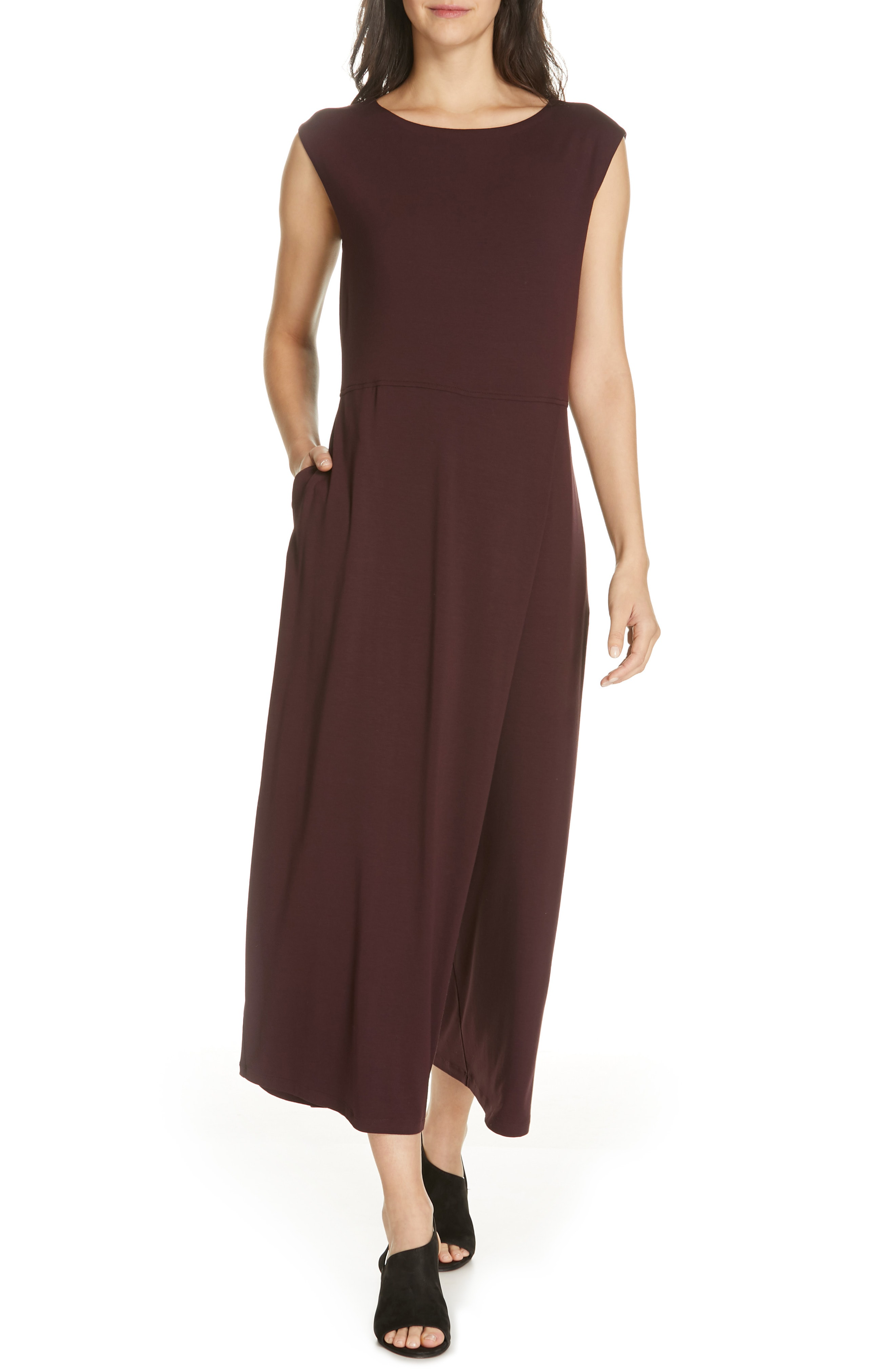 Eileen Fisher Bateau Neck Jumpsuit In Cassis | ModeSens