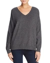 Aqua Cashmere Lace-up Back Cashmere Sweater - 100% Exclusive In Heather Gray