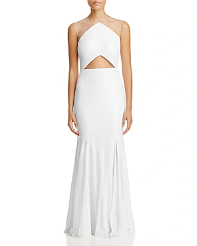 Lm Collection Sequin Mesh Gown In White