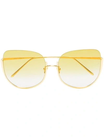 Linda Farrow Kennedy Oversize-frame Sunglasses In Yellow