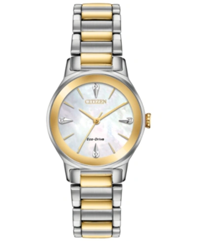 Citizen Eco-drive Women's Axiom Two-tone Stainless Steel Bracelet Watch 28mm