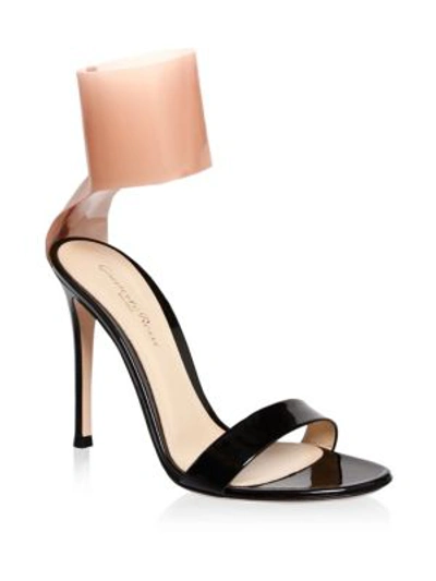 Gianvito Rossi Patent And Latex Two-tone Sandals, Black