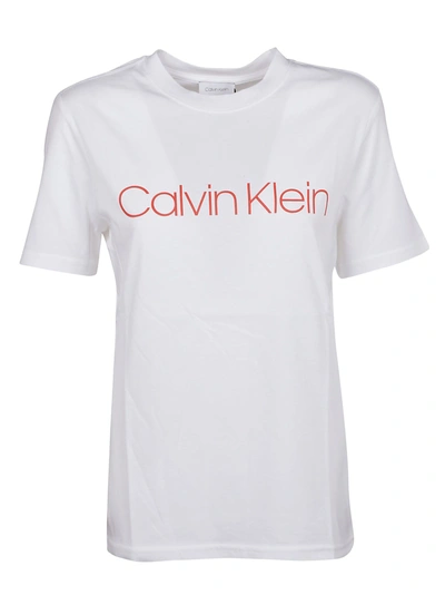 Calvin Klein Logo Print T-shirt In White