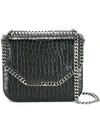 Stella Mccartney Falabella Crocodile-effect Faux-leather Box Bag In Black