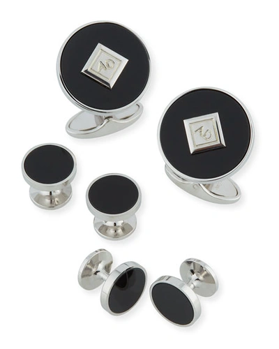 Dunhill Onyx-inset Cufflinks & Stud Set