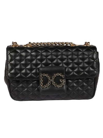 Dolce & Gabbana Quilted Shoulder Bag In Black