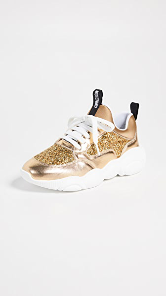 gold glitter trainers