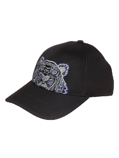 Kenzo Embroidered Tiger Cap In Black