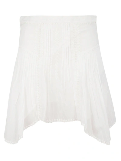 Isabel Marant Pleated Mini Skirt In White