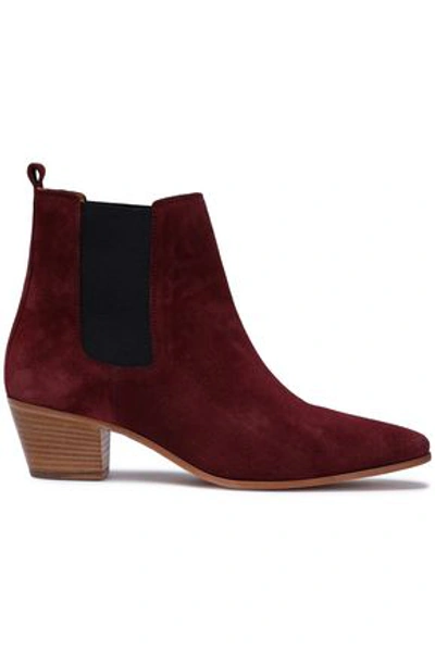 Iro Yvette Suede Ankle Boots In Burgundy