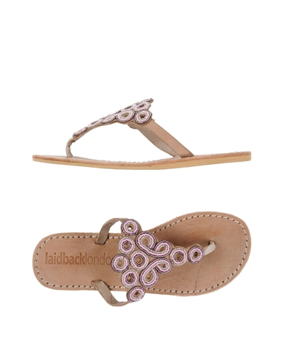 Laidback London Toe Strap Sandals In Pink