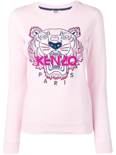 Kenzo Tiger Sweatshirt In Pastel Pink