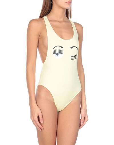 Chiara Ferragni One-piece Swimsuits In Light Yellow