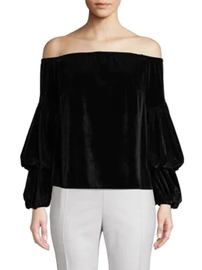 Petersyn Lily Off-the-shoulder Top In Onyx