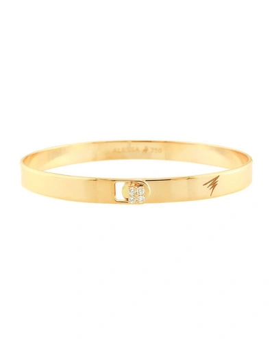 Alessa Jewelry Spectrum 18k Yellow Gold Bangle W/ Diamond Clasp