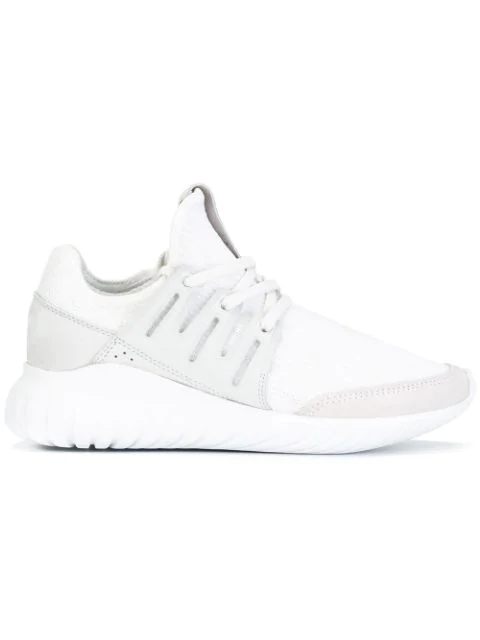 Adidas Originals Tubular Radial Primeknit Sneakers In White Modesens