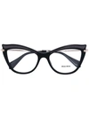 Miu Miu Cat Eye Glasses In Black