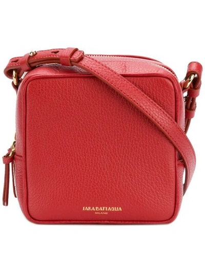 Sara Battaglia Cube Bag In Red