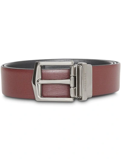 Burberry Reversible London Leather Belt In Red
