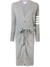 Thom Browne Long Boxy Cashmere Cardigan In Grey