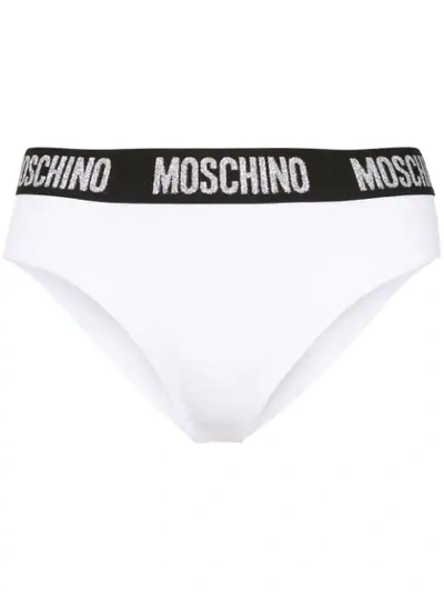 Moschino Waistband Logo Bikini Bottoms In 1