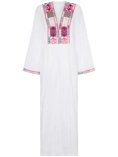 Celia Dragouni Celia Embroidered Cotton Maxi Dress In White