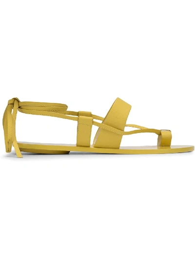 Tibi Reid Leather Sandals In Yellow