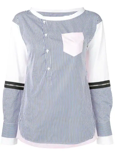 Dsquared2 Bluse In Patchwork-optik In Blue