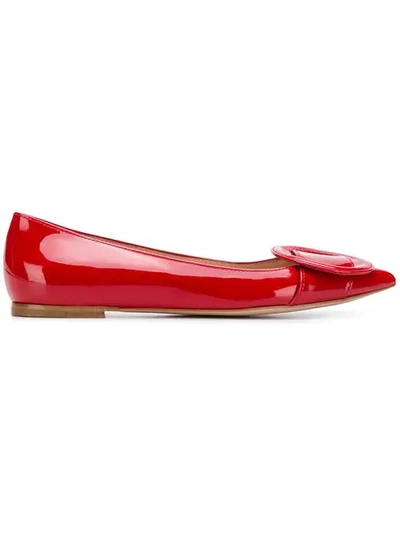 Gianvito Rossi Ruby Ballerina Shoes In Red