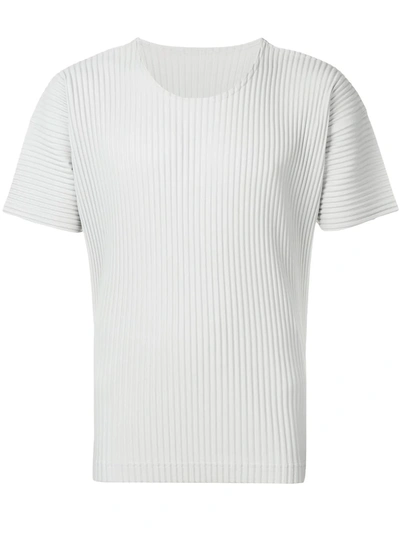 Issey Miyake Homme Plissé  Pleated T-shirt - Grey In Grey