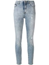 Philipp Plein Distressed Skinny Jeans In Blue